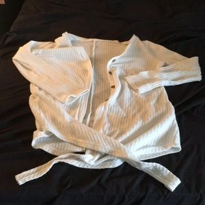 White tie front cardigan